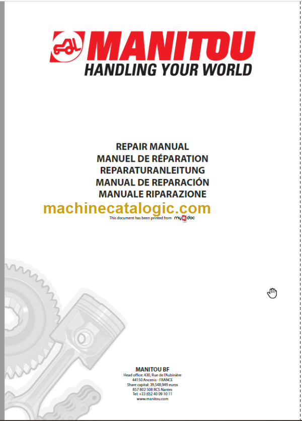 MANITOU MH20-25-4 T BUGGIE 4ST3B Repair manual