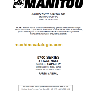 MANITOU 5700 Series Parts Manual