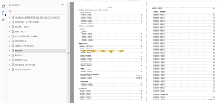 Manitou MRT 1440 Easy Genuine Parts Catalogue