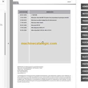 Manitou MLT 940 D ST4 S2 FR Manuel De Réparation