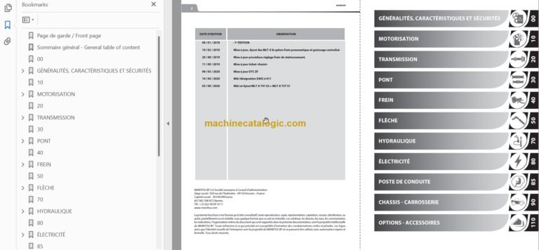 Manitou MLT 940 D ST4 S2 FR Manuel De Réparation
