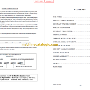 MANITOU 5700 Series Parts Manual