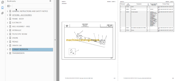 Manitou MRT 1440 Easy Genuine Parts Catalogue