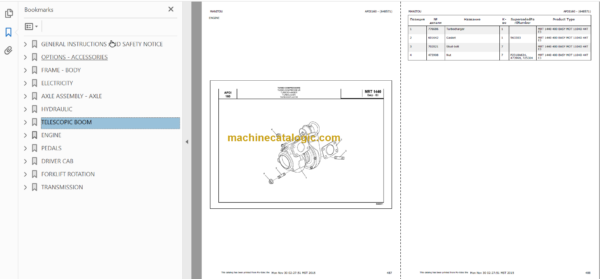 Manitou MRT 1440 Easy Genuine Parts Catalogue