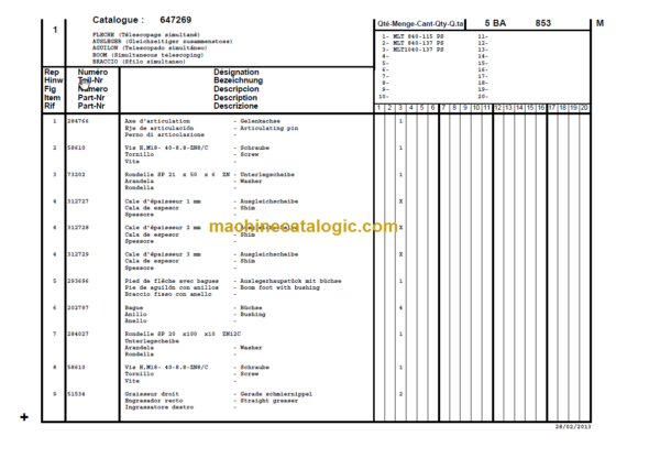 Manitou MLT 840 PARTS CATALOGUE