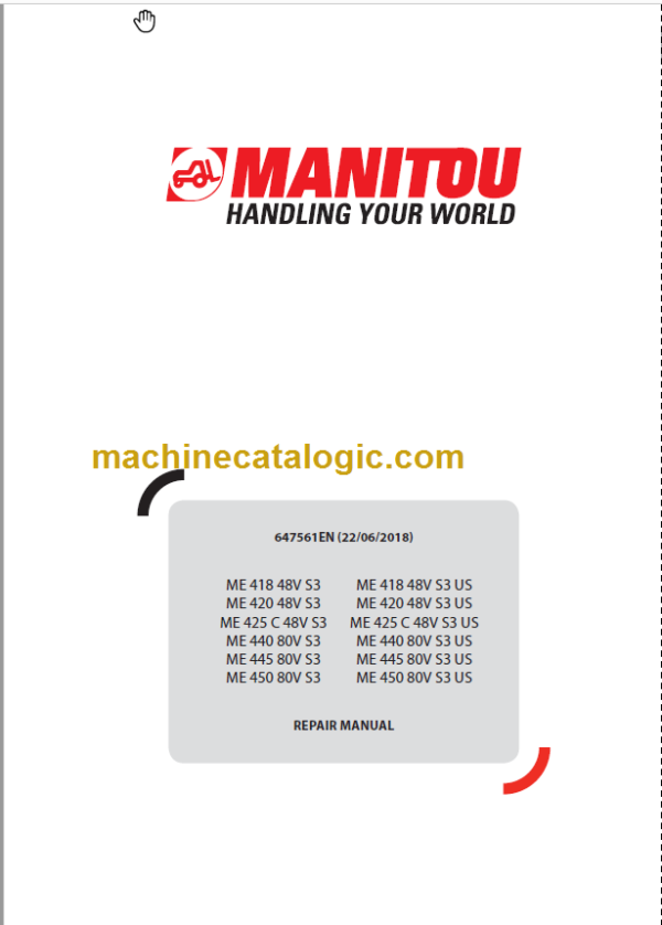 MANITOU ME 440 80V S3 REPAIR MANUAL