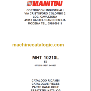 Manitou MHT 10210L E3 PARTS CATALOGUE 2010