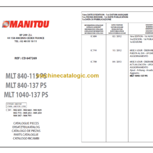 Manitou MLT 840-115 PS Parts Manual