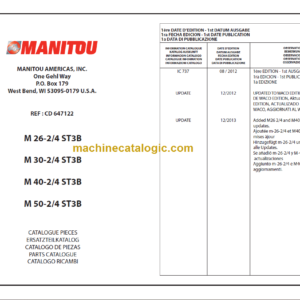 MANITOU M 50-4 ST3B PARTS CATALOGUE