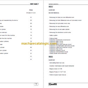 Manitou MVT 628 T Comfort Line Repair Manual