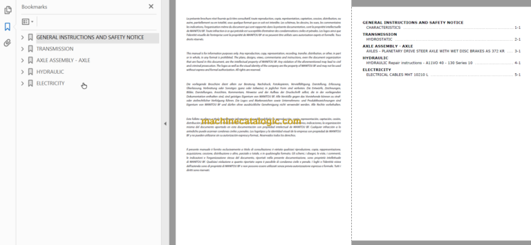 Manitou MHT 10210L M Series REPAIR MANUAL