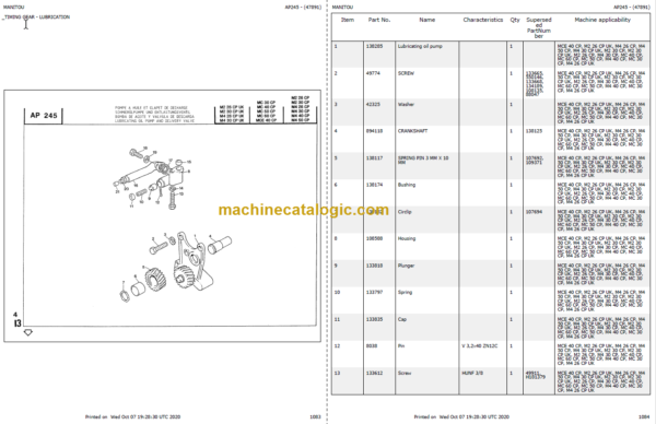 MANITOU M4 50 CP PARTS CATALOGUE