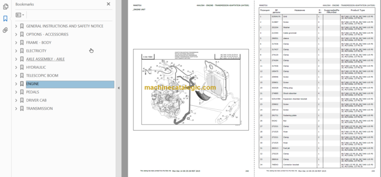Manitou MLT 840 ST4 S1 PARTS CATALOGUE