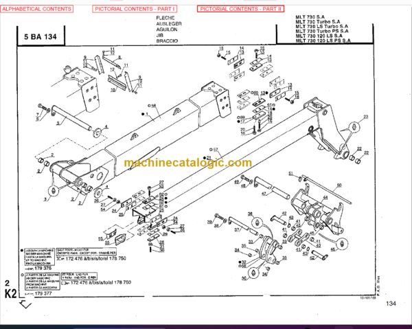 Manitou MLT 730TW PARTS MANUAL