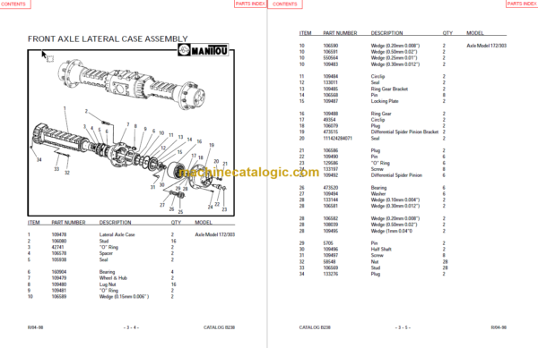 MANITOU M2-4 30 CP-PL-G PARTS MANUAL