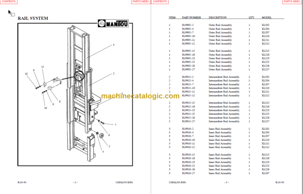 MANITOU 1200 Series Parts Manual