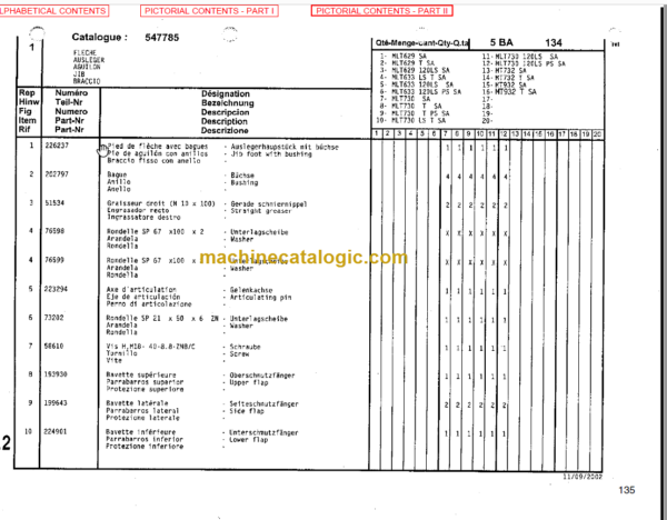 Manitou MLT 730TW PARTS MANUAL