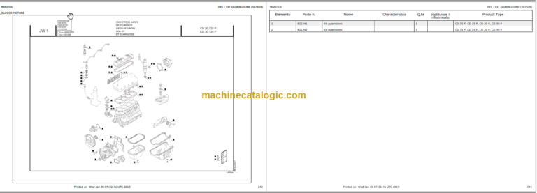 MANITOU CG 30P-CD 30P PARTS CATALOGUE 2019