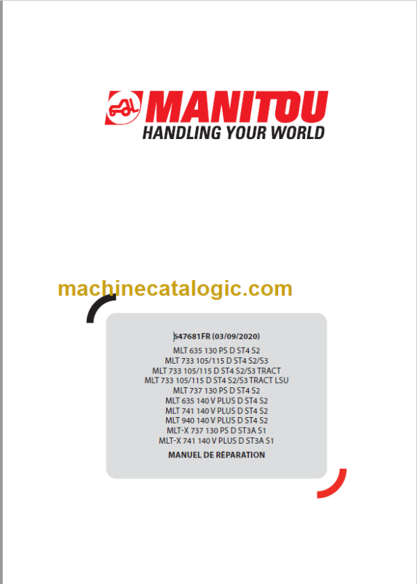 Manitou MLT-X 737 Manuel De Réparation FR