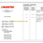 Manitou MLT 840-115 PS PARTS CATALOGUE