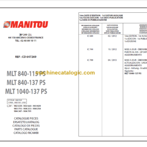 Manitou MLT 840-115 PS PARTS CATALOGUE