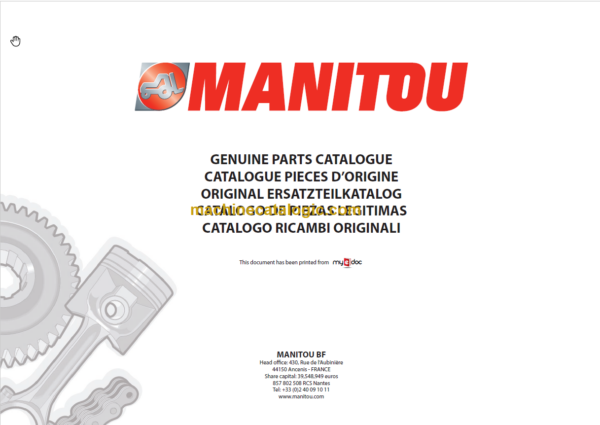 Manitou MLT 840-137 PS 2015 PARTS CATALOGUE