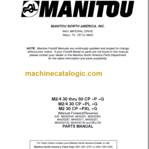 MANITOU M230 M430 M240 M440 M250 PARTS MANUAL