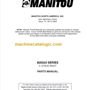 MANITOU 805323 Series Parts Manual