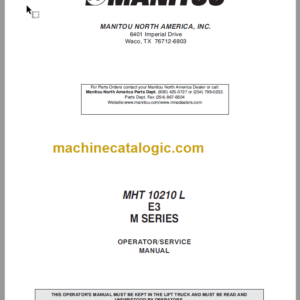 Manitou MHT 10210 L E3 M SERIES SERVICE MANUAL