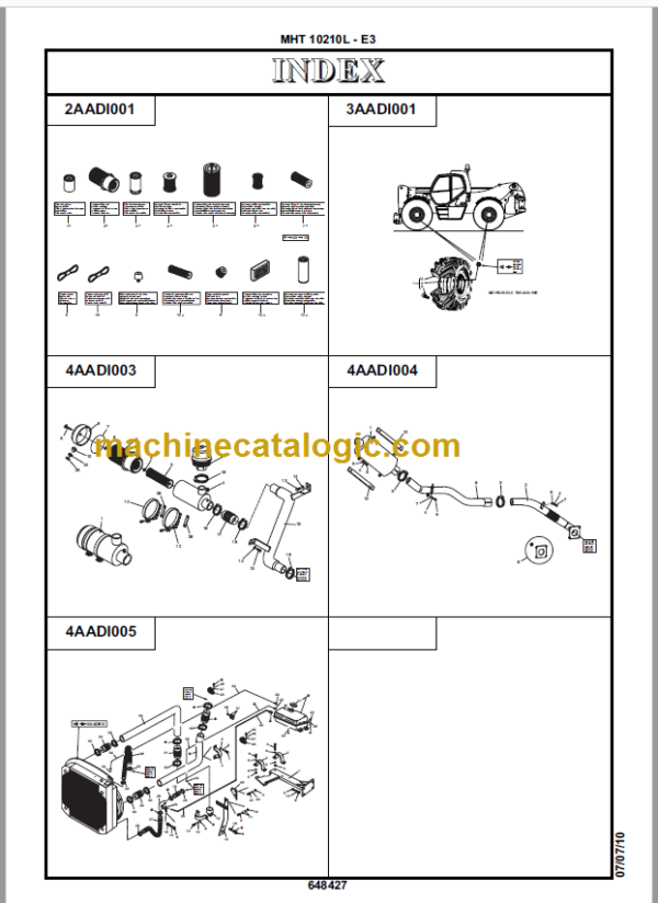 Manitou MHT 10210L PARTS MANUALS