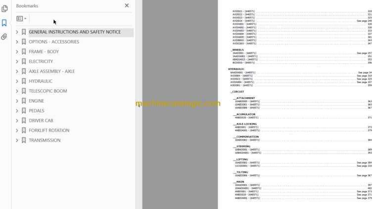 Manitou MRT 1440 400 1104D 44T PARTS CATALOGUE