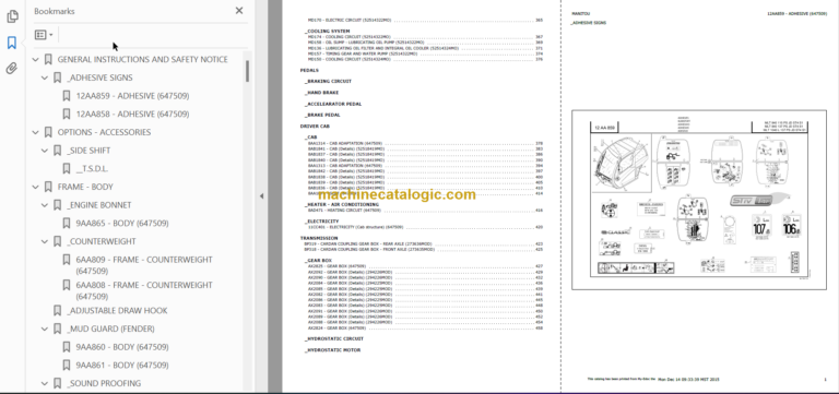 Manitou MLT 840-137 PS 2015 PARTS CATALOGUE
