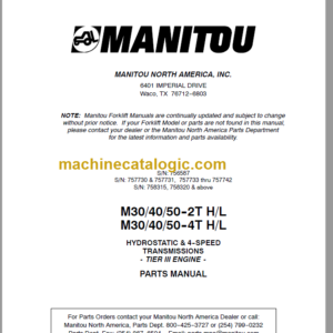 MANITOU M30-40-50-4T H L ENGINE PARTS MANUAL