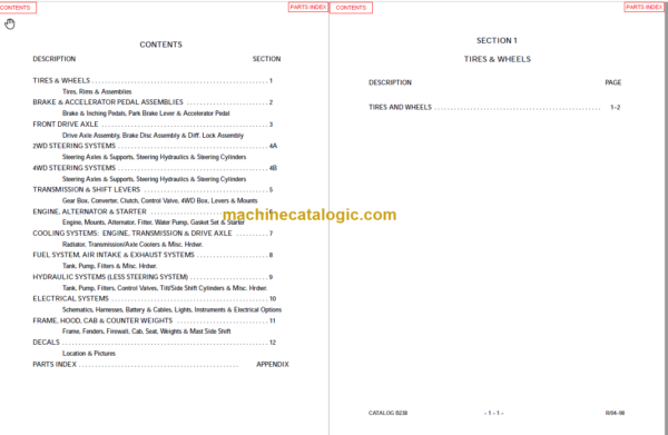 MANITOU M230 M430 M240 M440 M250 PARTS MANUAL