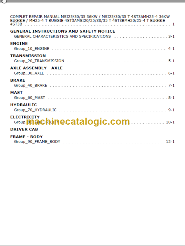 MANITOU MSI20-25-3035 T 4ST3B Repair manual