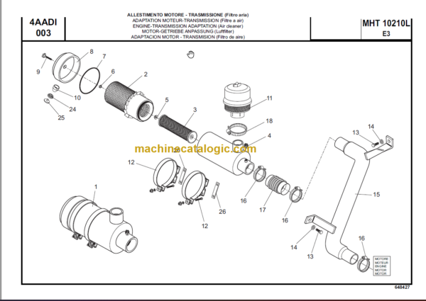 Manitou MHT 10210L PARTS MANUALS