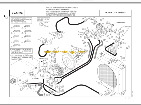 Manitou MLT 625 S1-E3 PARTS MANUAL