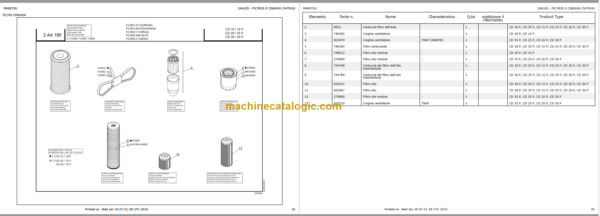 MANITOU CG 35P-CD 35P PARTS CATALOGUE 2019