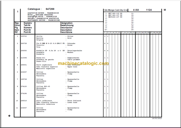 Manitou MLT 840-115 PS PARTS CATALOGUE