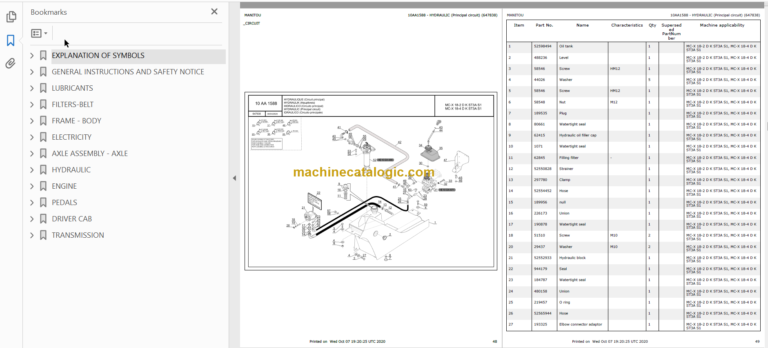 MANITOU MC-X 18-2 D K ST3A S1 PARTS CATALOGUE