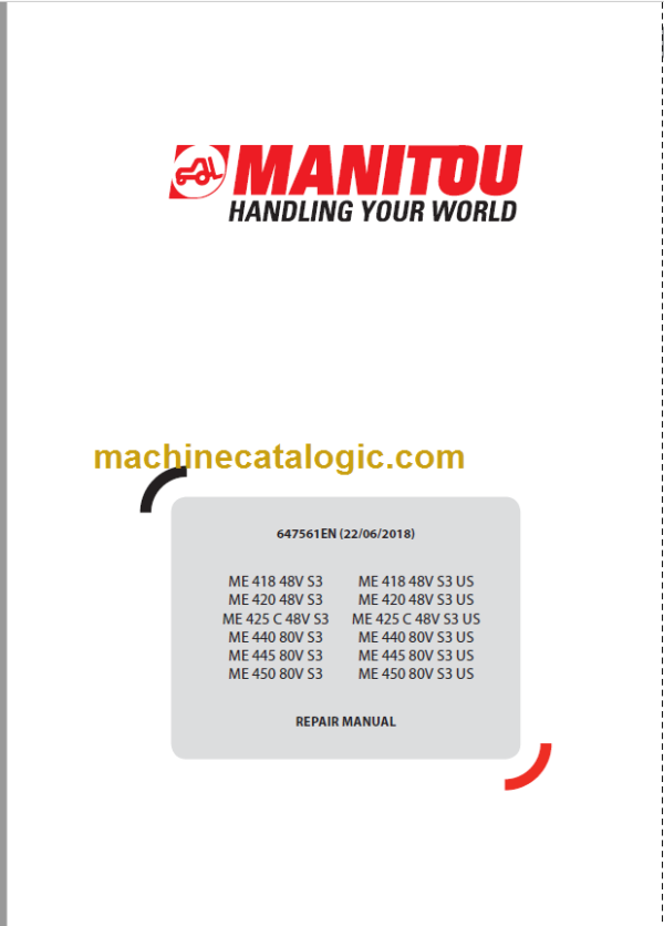 MANITOU ME 450 80V S3 REPAIR MANUAL