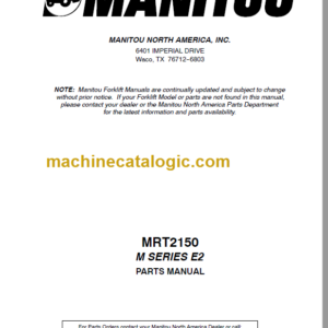 Manitou MRT 2150 M SERIES E2 PARTS MANUAL