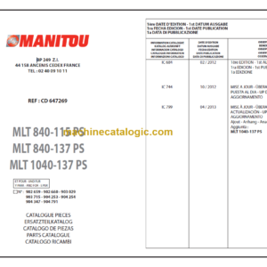 Manitou MLT 840-137 PS PARTS CATALOGUE