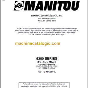 MANITOU 5300 Series Parts Manual