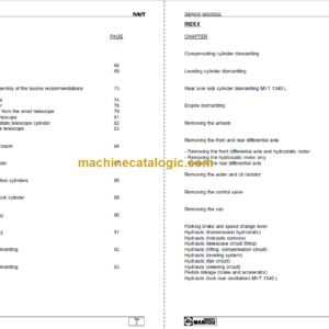 Manitou MVT 1340 Comfort Line REPAIR MANUAL