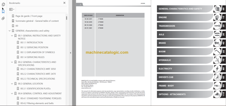 Manitou MRT 3050 PRIVILEGE PLUS ST4 S1 REPAIR MANUAL