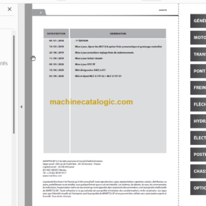 Manitou MLT-X 741 140 V PLUS D Manuel De Réparation