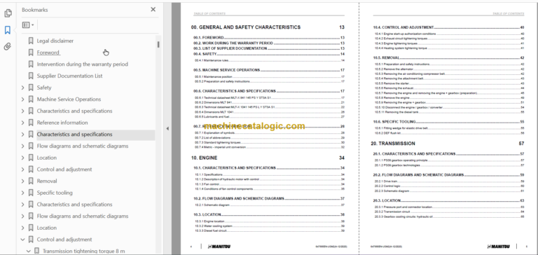 Manitou MLT-X 841 Service Manual