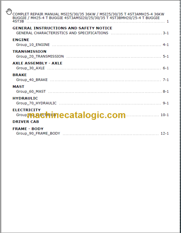 MANITOU MSI25-30-35 T 4ST3A Repair manual