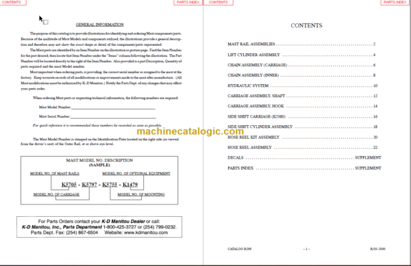 MANITOU 5300 Series Parts Manual